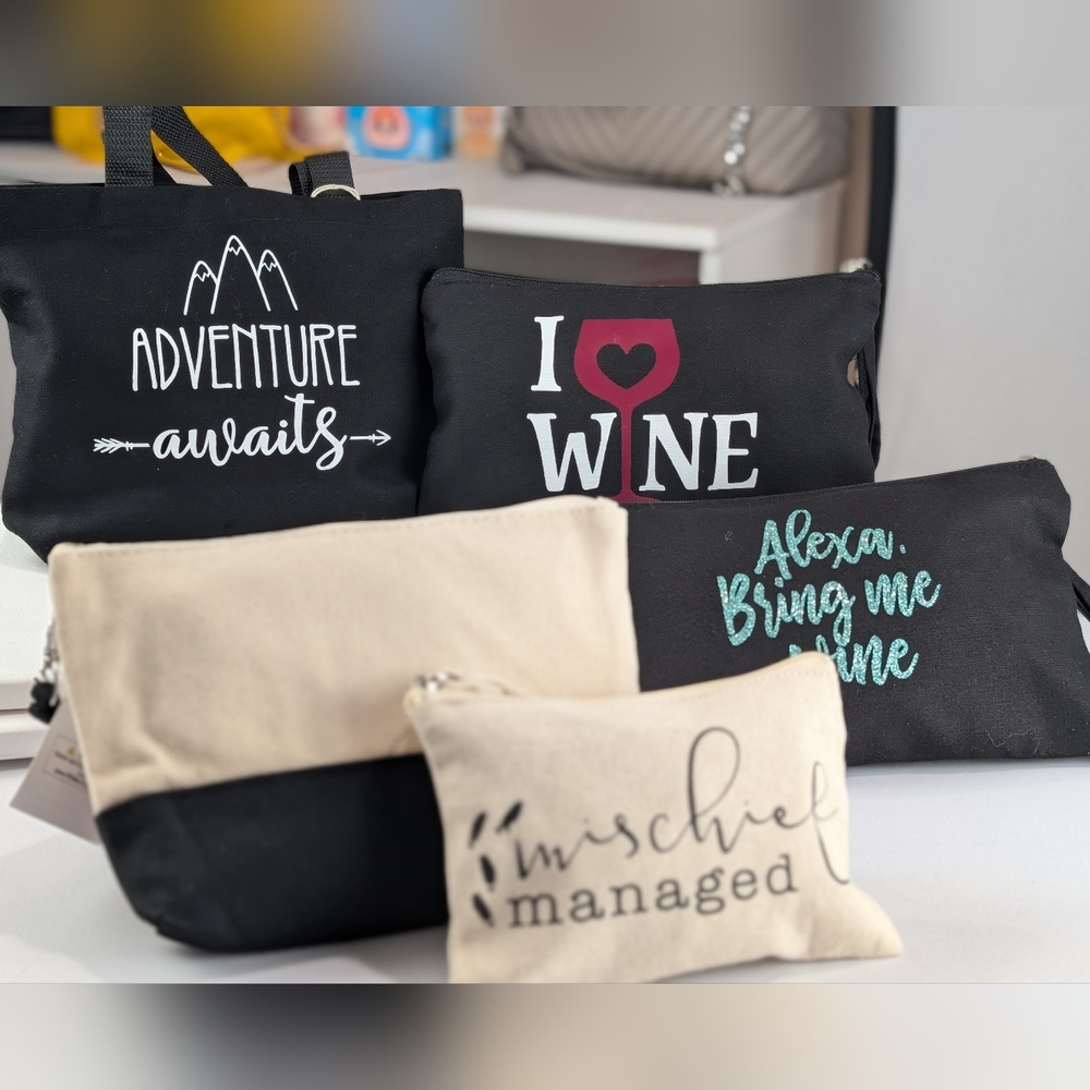 Canvas Pouches and Bag Lot - 5 Piece